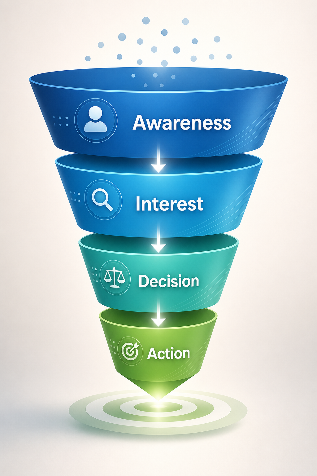 Abstract Marketing Funnel Visualization
